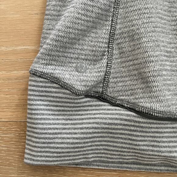 Lululemon Think Fast Pullover Mini Check Pique White Heathered Slate sz 4 - Picture 6 of 7